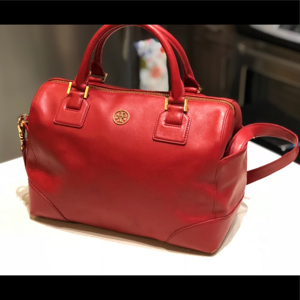 Tory Burch Robinson Satchel Purse - Red